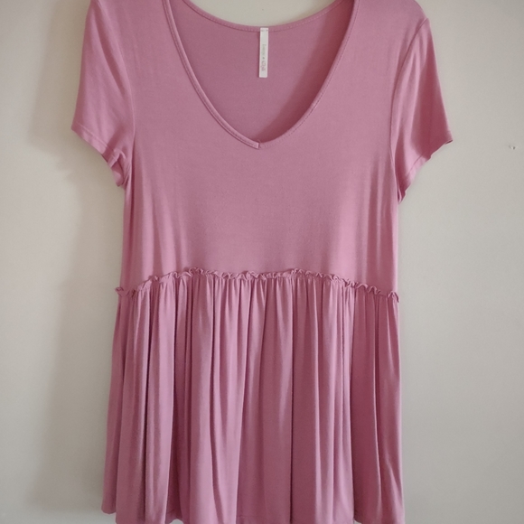 3/$20 • rose/mauve babydoll top s - Picture 5 of 5